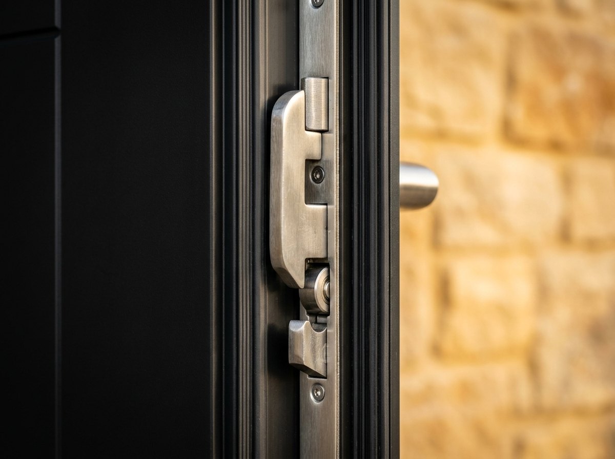 Multipoint locking mechanism on the edge of a door